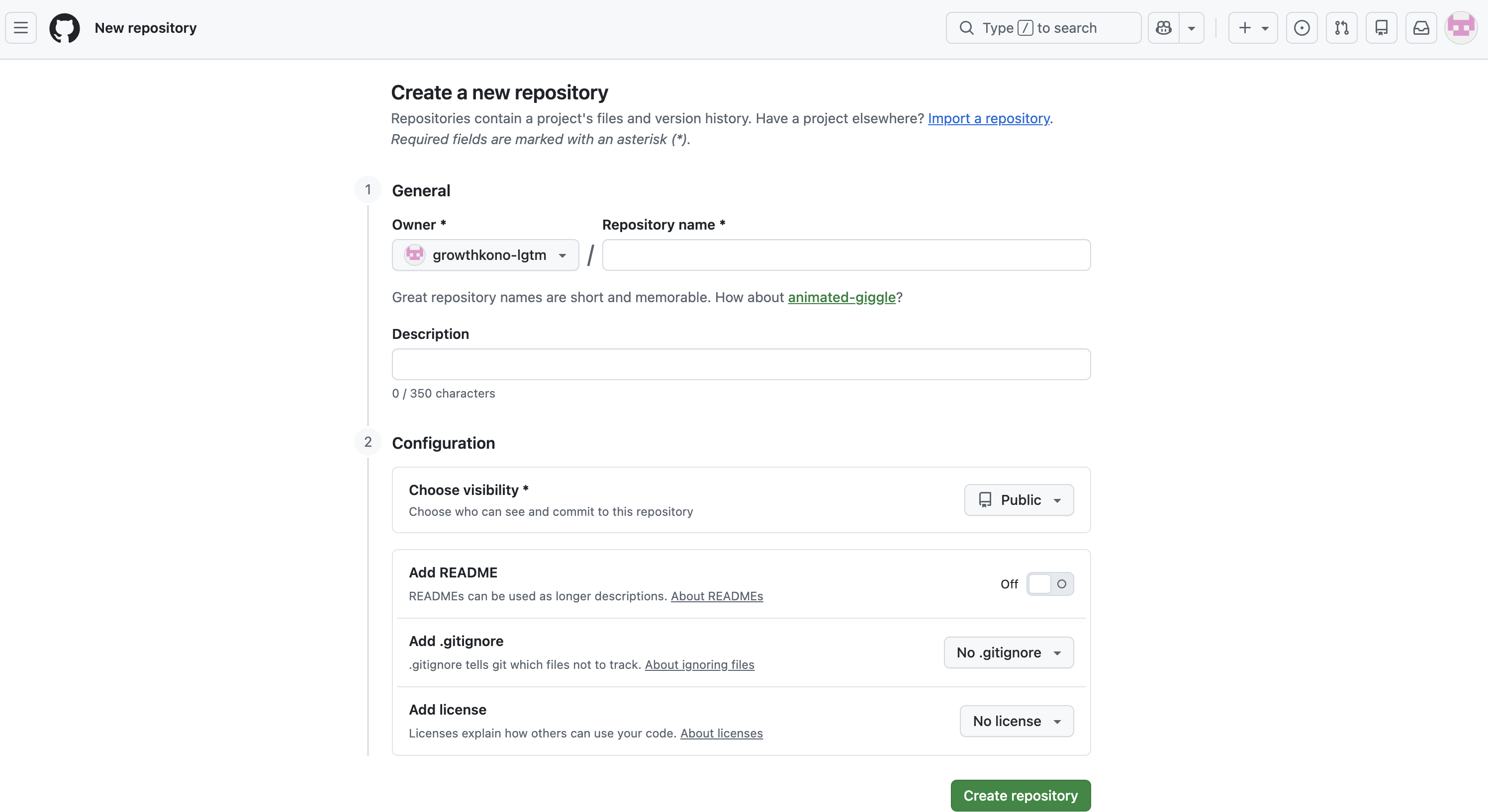 GitHub 새 저장소 만들기